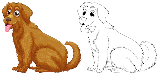 Free Vector | Animal outline for golden retriever dog