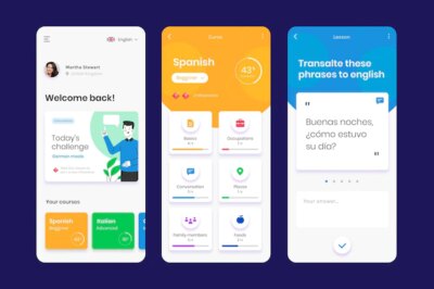 Free Vector | App to learn languages