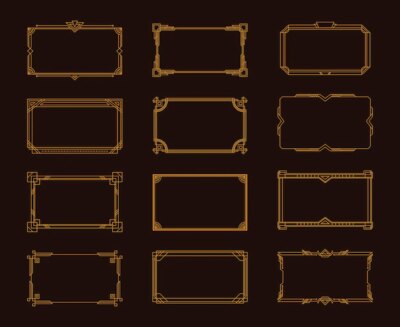 Free Vector | Art deco golden elegant vintage style decorative elements illustration