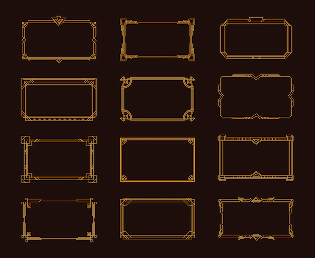 Free Vector | Art deco golden elegant vintage style decorative elements illustration