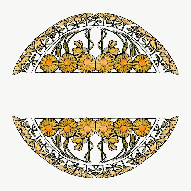 Free Vector | Art nouveau flower frame, remixed from the artworks of alphonse maria mucha