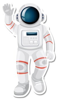 Free Vector | Astronaut or spaceman cartoon character in sticker style