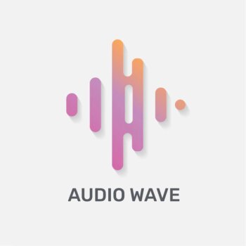 Free Vector | Audio wave music logo vector flat design with editable text