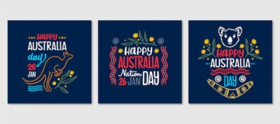 Free Vector | Australia day greeting cards set