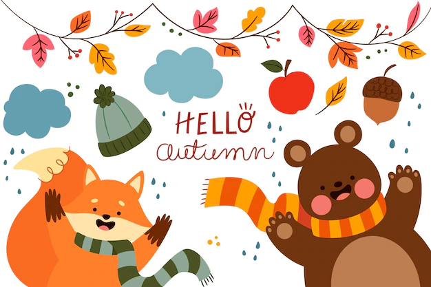 Free Vector | Autumn background in flat design