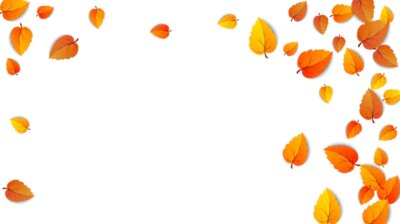 Free Vector | Autumn golden leaf frame maple fallen leaves isolated on white autumnal nature leafage vector