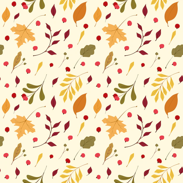 Free Vector | Autumn mood  flat vector seamless pattern.