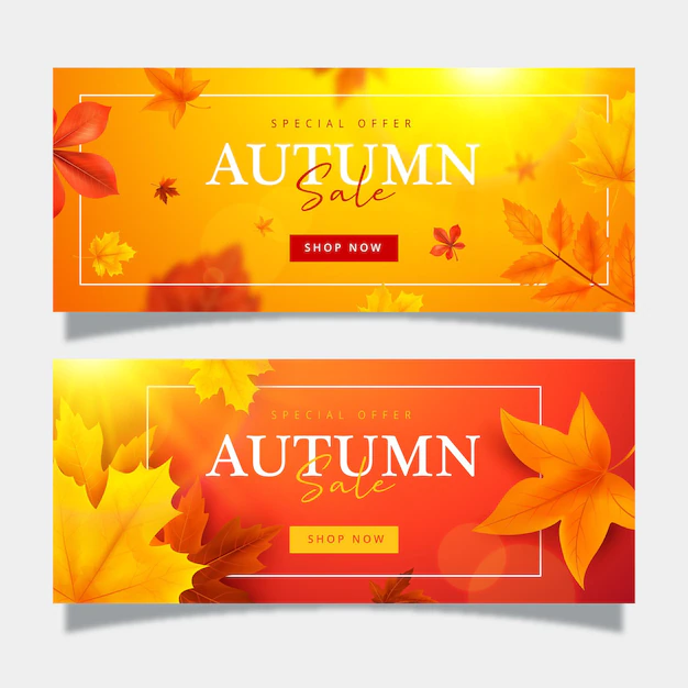 Free Vector | Autumn sale banner collection