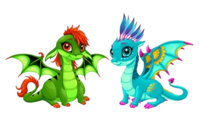 Free Vector | Baby dragons with cute eyes