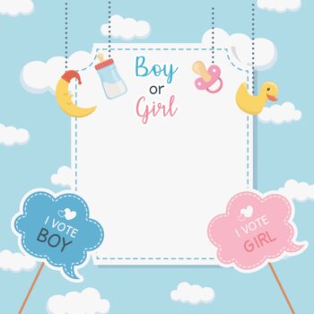 Free Vector | Baby shower card with accessories hanging