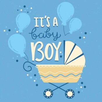 Free Vector | Baby shower for boy
