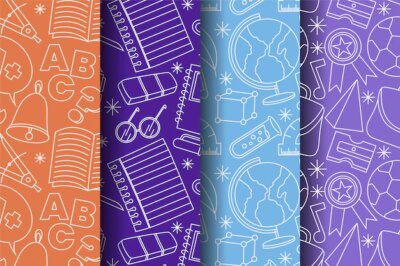 Free Vector | Back to school pattern collection