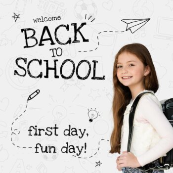 Free Vector | Back to school template with cute student