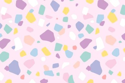Free Vector | Background seamless pattern vector with cute pastel terrazzo