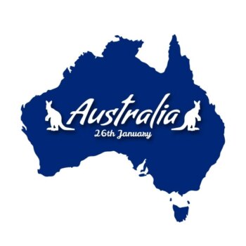 Free Vector | Background with a blue map for australia day