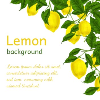 Free Vector | Background with watercolor lemons