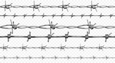 Free Vector | Barbed or barb wire illustration of seamless realistic 3d metallic fence wires with sharp edge