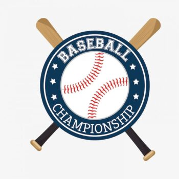 Free Vector | Baseball championship badge bats ball