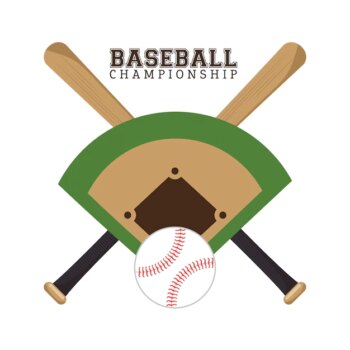 Free Vector | Baseball championship poster field ball and bats
