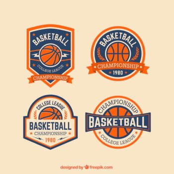 Free Vector | Basketball badges pack