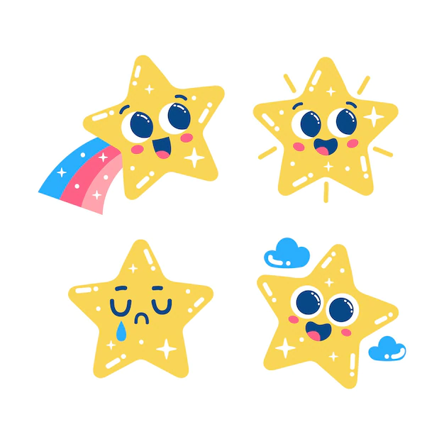 Free Vector | Beautiful glitzy stars set