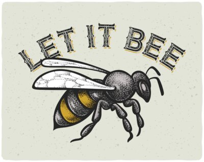 Free Vector | Bee illustration with text