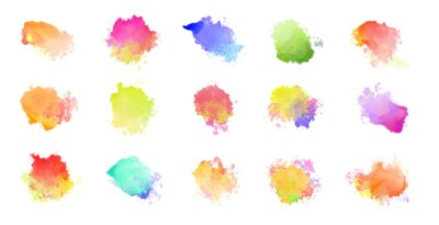 Free Vector | Big set of watercolor colorful stains