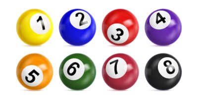 Free Vector | Bingo lottery balls with numbers from one to eight