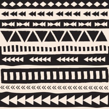 Free Vector | Black and white aztec elements