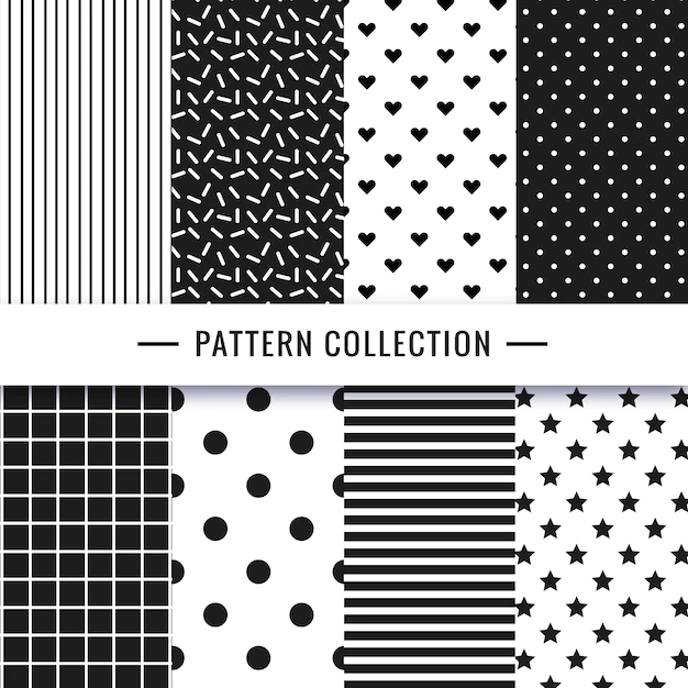 Free Vector | Black and white seamless pattern collection