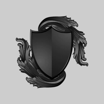 Free Vector | Black baroque shield elements vector