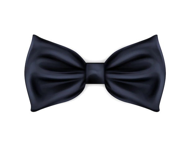 Free Vector | Black bow tie realistic icon isolated on white background.