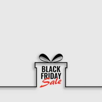 Free Vector | Black friday sale background with line gift box