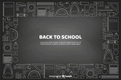 Free Vector | Blackboard back to school background