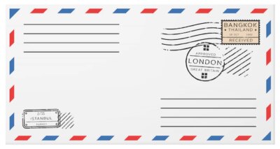 Free Vector | Blank horizontal postal envelope template