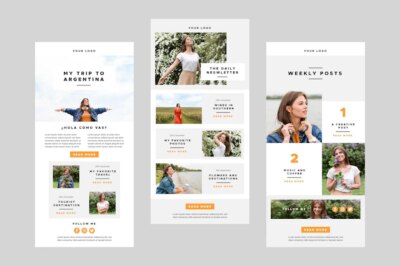 Free Vector | Blogger email templates with photo