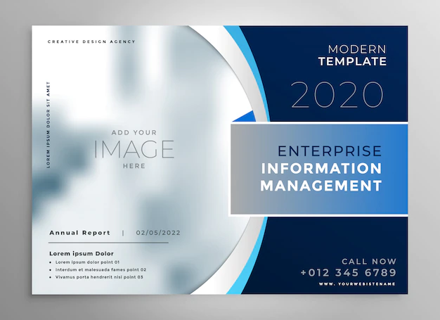 Free Vector | Blue corporate presentation template or brochure