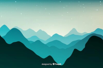 Free Vector | Blue shades of mountains landscape