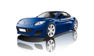 Free Vector | Blue sports car isolated on white vector