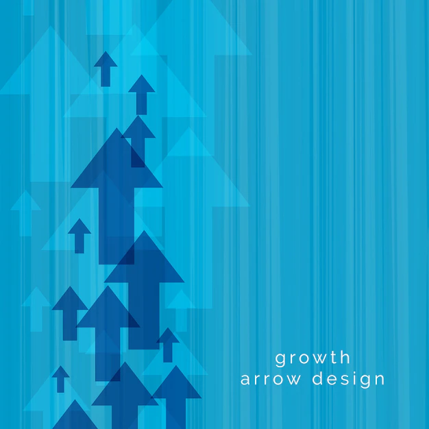 Free Vector | Blue upward arrow vector background