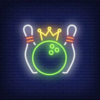 Free Vector | Bowling competition neon sign