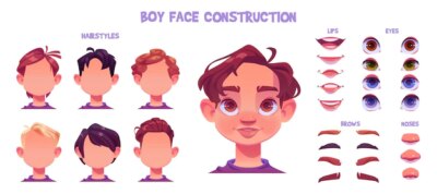Free Vector | Boy face construction child avatar creation