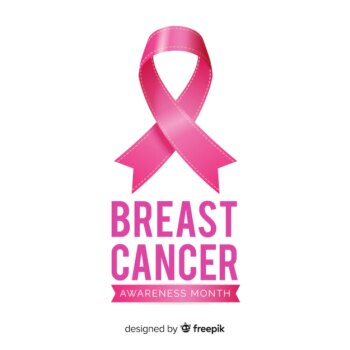 Free Vector | Breast cancer awareness month background with pink ribbon