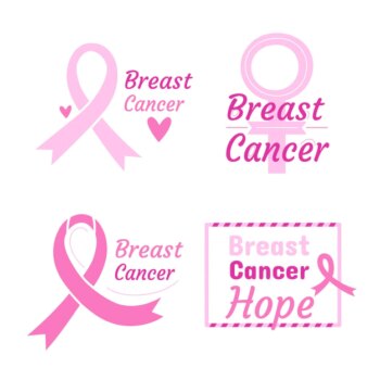 Free Vector | Breast cancer awareness month badges collection