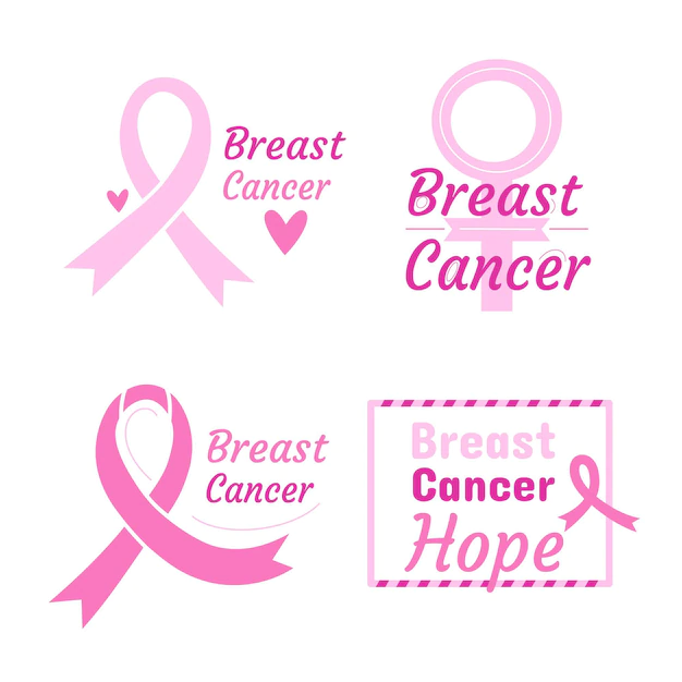 Free Vector | Breast cancer awareness month badges collection