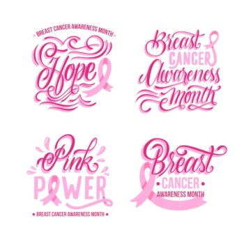 Free Vector | Breast cancer awareness month label collection
