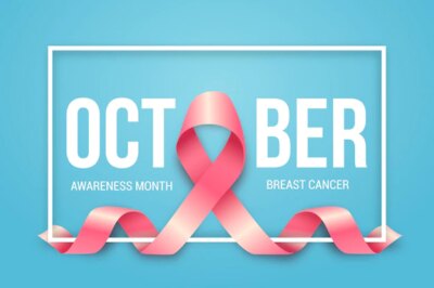 Free Vector | Breast cancer awareness month with ribbon