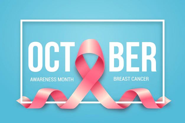 Free Vector | Breast cancer awareness month with ribbon