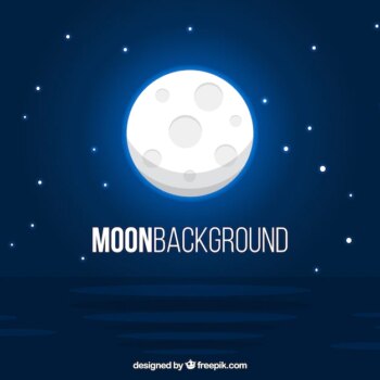 Free Vector | Bright blue moon background