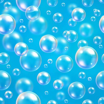 Free Vector | Bubbles seamless pattern on blue